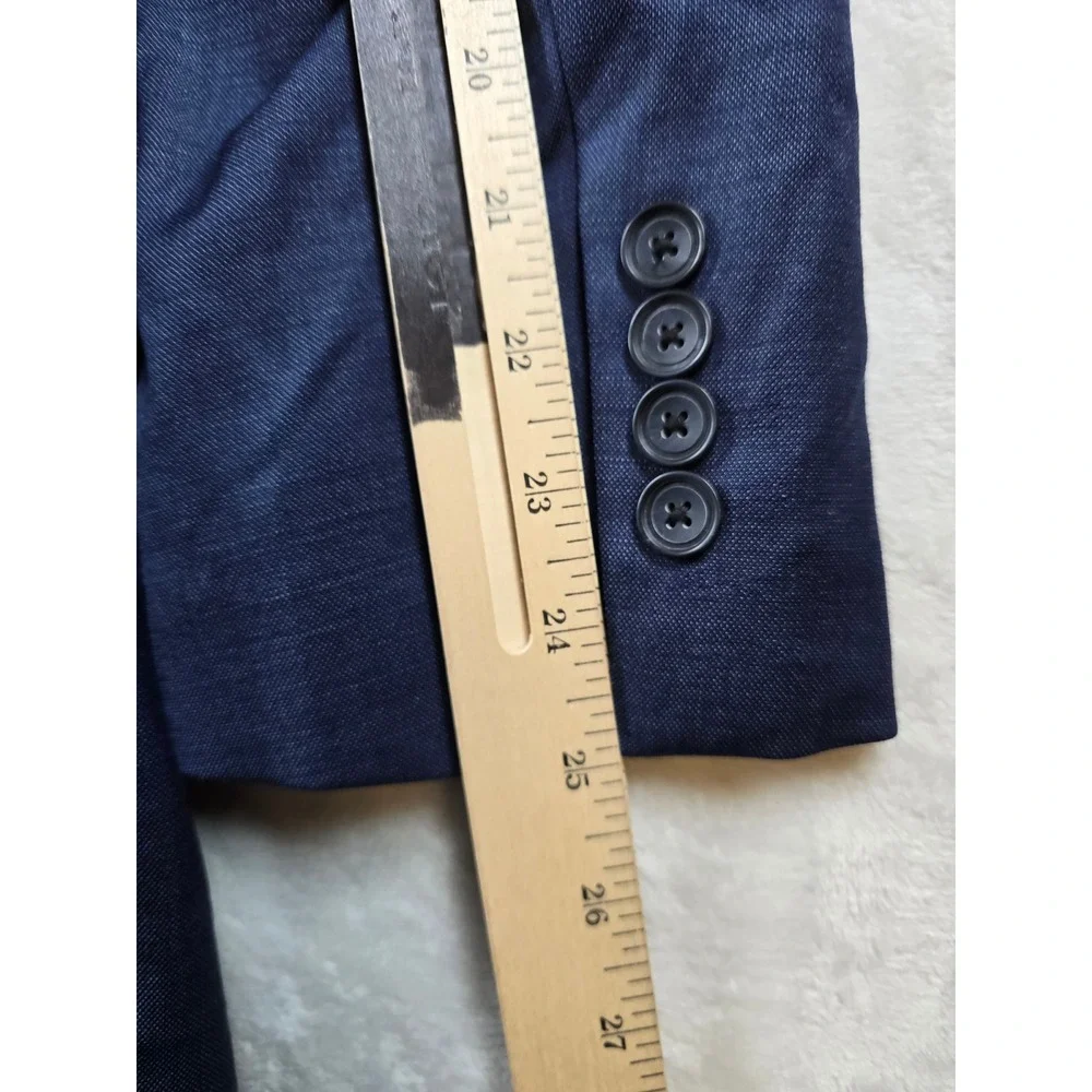 Kenneth Cole Suit Mens 42L 2 Piece Pants 36x32 Blue Wool Blend Slim Fit